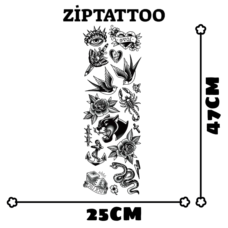 Asi Çizgi - Kol Kaplama Dövmesi